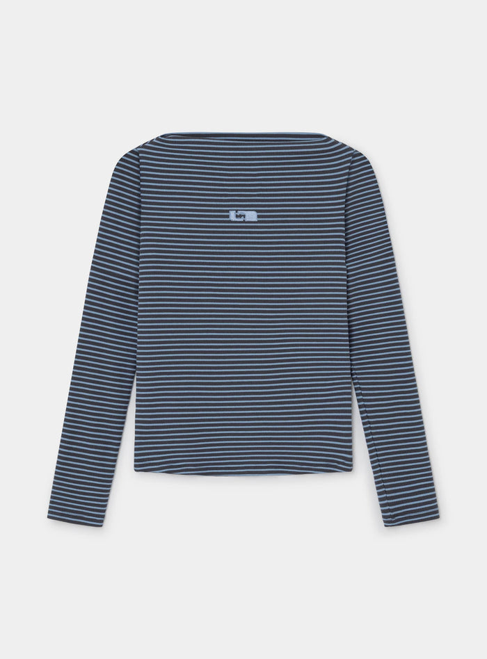 EMORY BLUE STRIPED LONG SLEEVE T-SHIRT