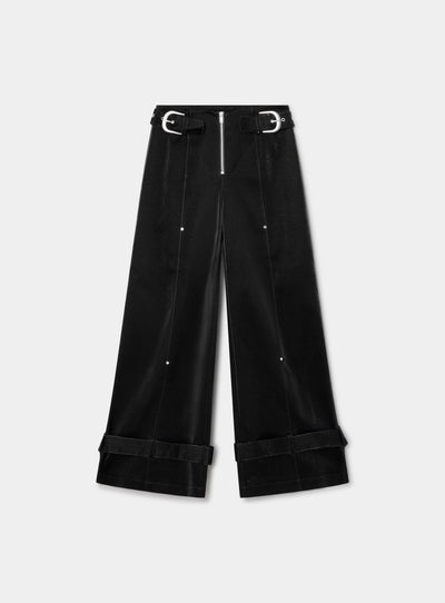 KAORI BLACK TEXTURED PANTS