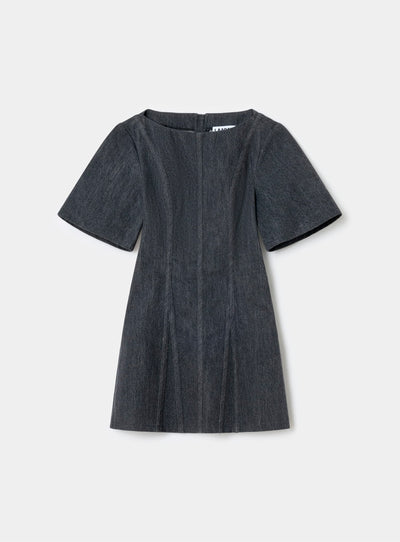 ROSETTE GREY SHORT DRESS