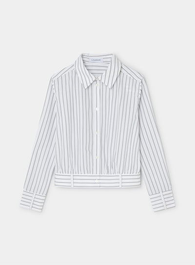 RYKA WHITE STRIPED SHIRT