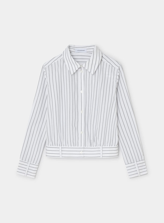 RYKA WHITE STRIPED SHIRT