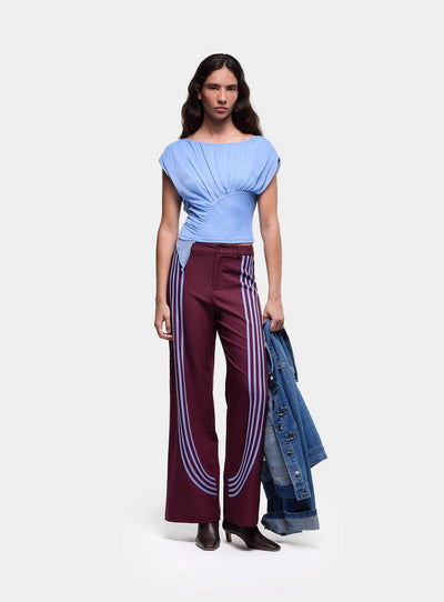 GEMINI BLUE DRAPED TOP