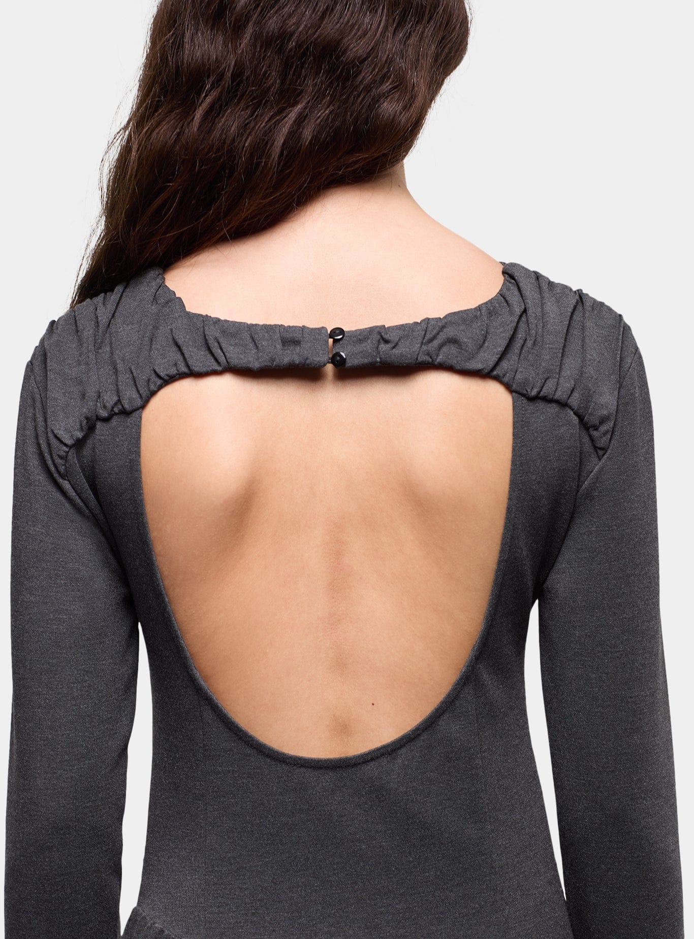 MUSA GREY DRAPED LONG DRESS