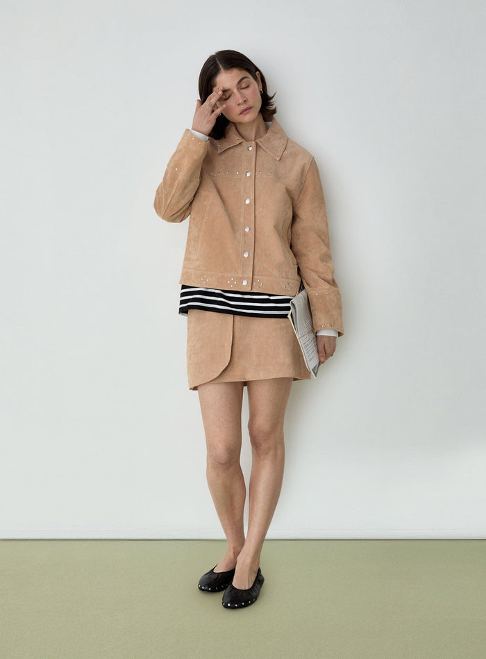 LUANA TAUPE SHORT SKIRT