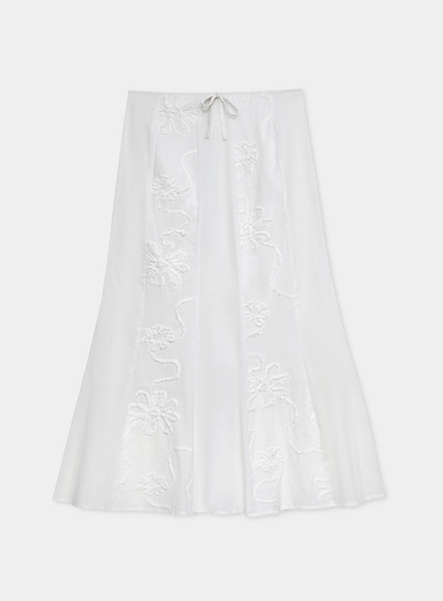 LILA WHITE MIDI SKIRT