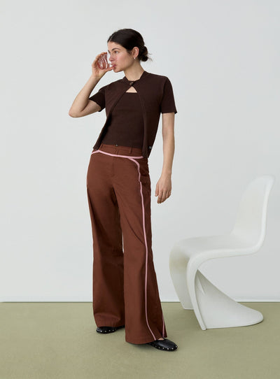GALA BROWN KNITTED TOP