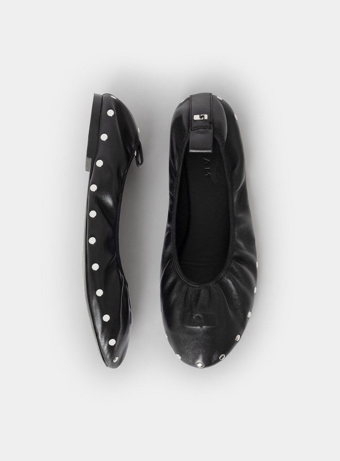PLIÉ BLACK STUDS BALLERINA