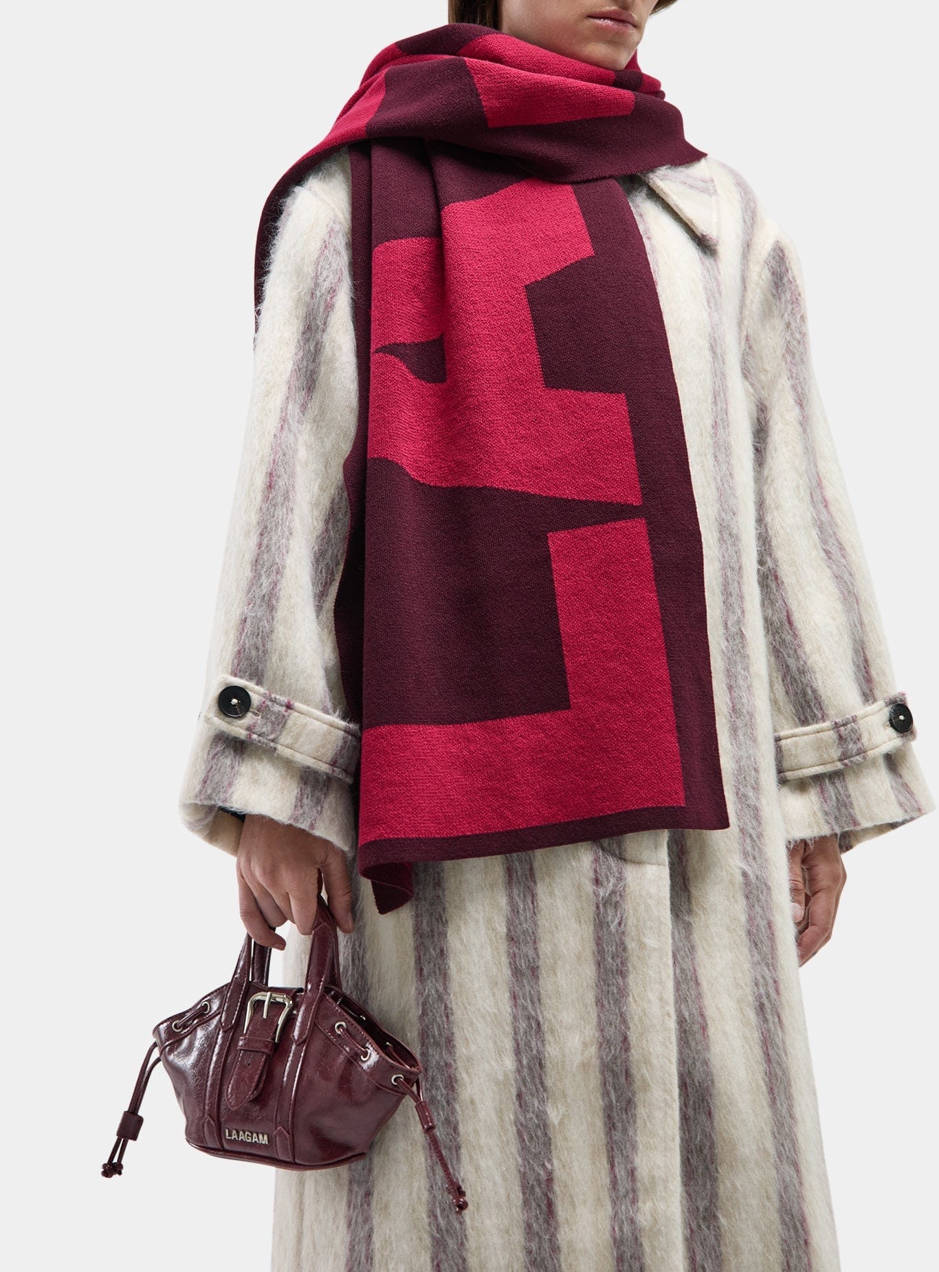 DAMSON PLUM LOGO SCARF