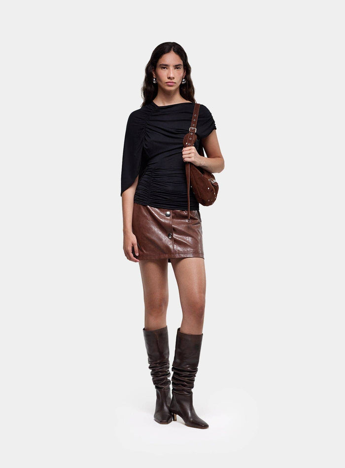 AERIS BLACK DRAPED TOP