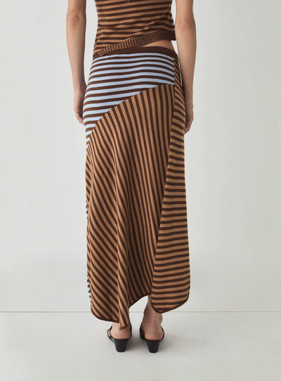 ANISE STRIPED BROWN SKIRT