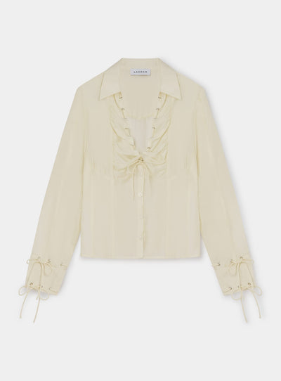 ARWEN ECRU RUCHED BLOUSE