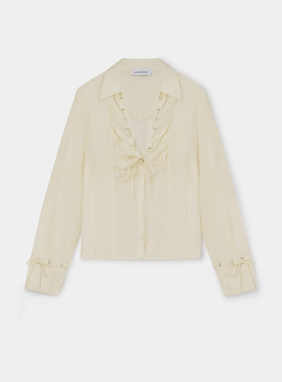 ARWEN ECRU RUCHED BLOUSE
