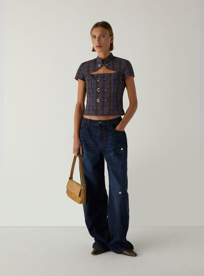 AZURA BROWN SQUARED TOP