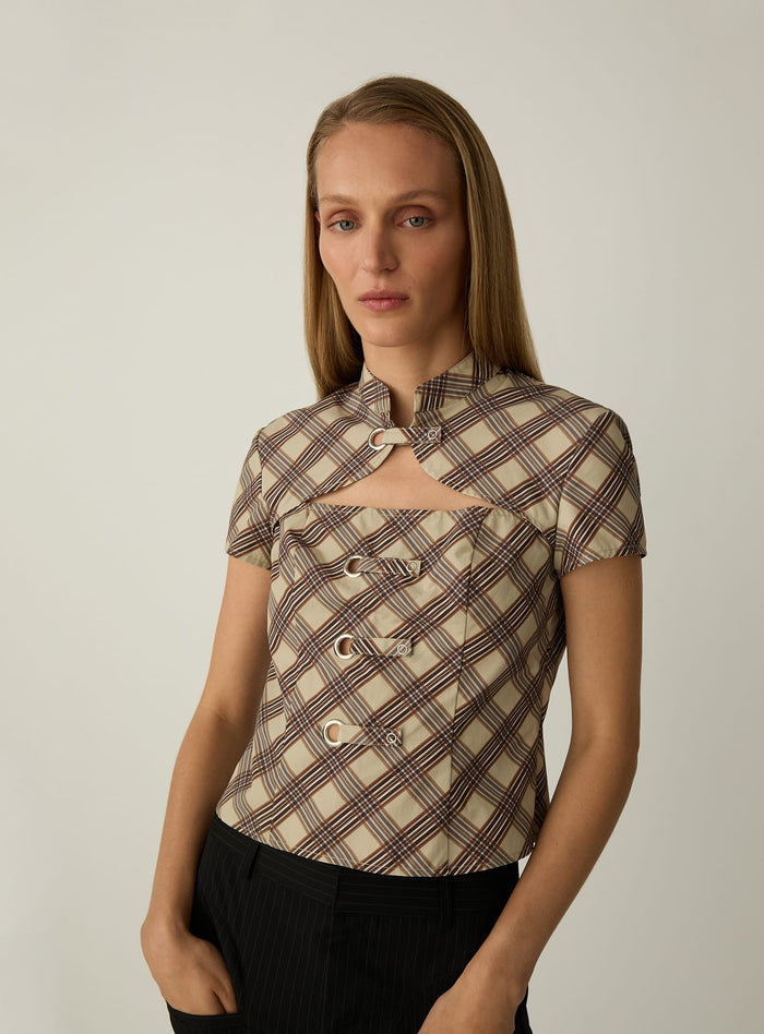 AZURA ECRU SQUARED TOP