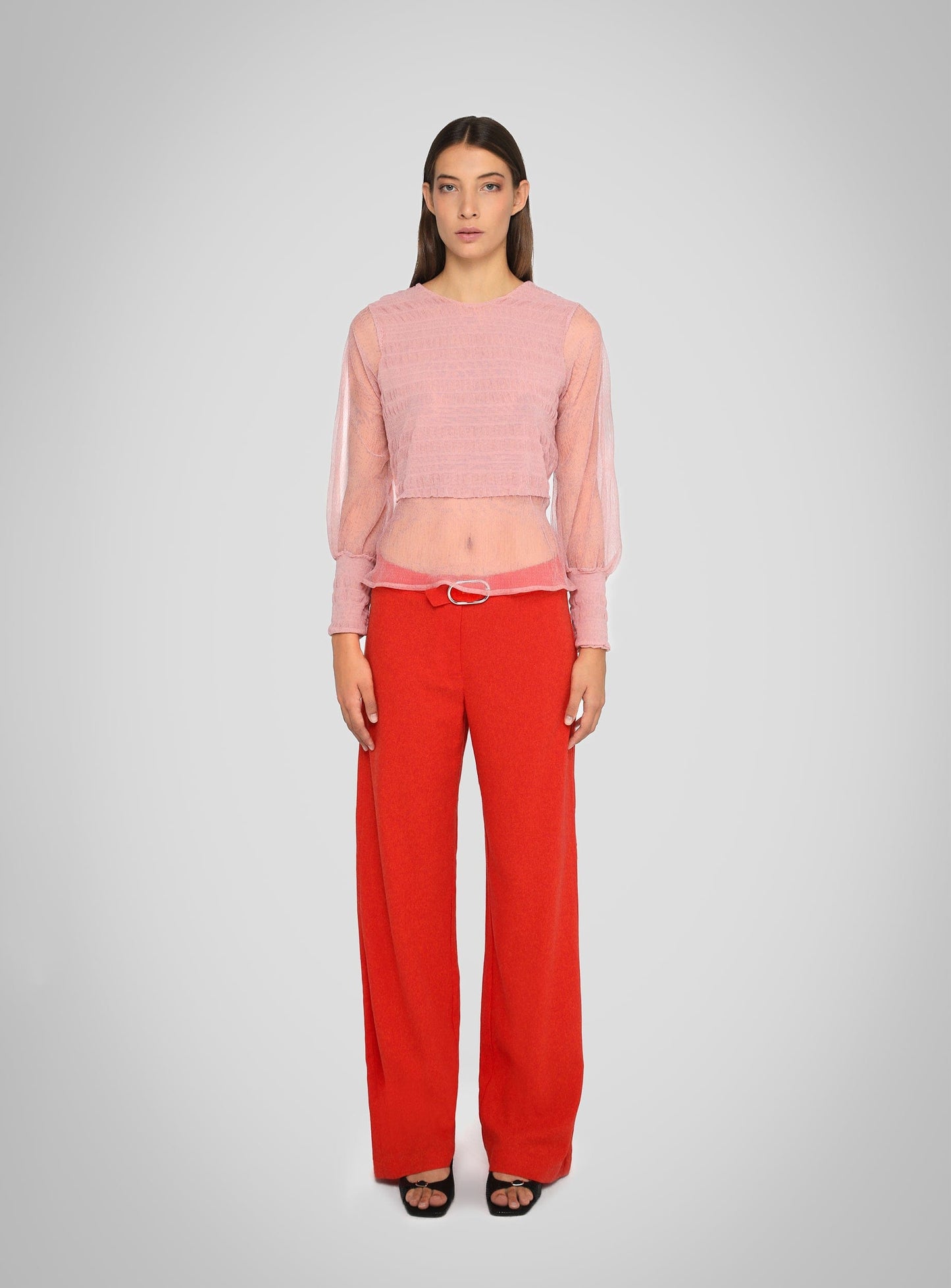 BESO RED LINEN PANTS