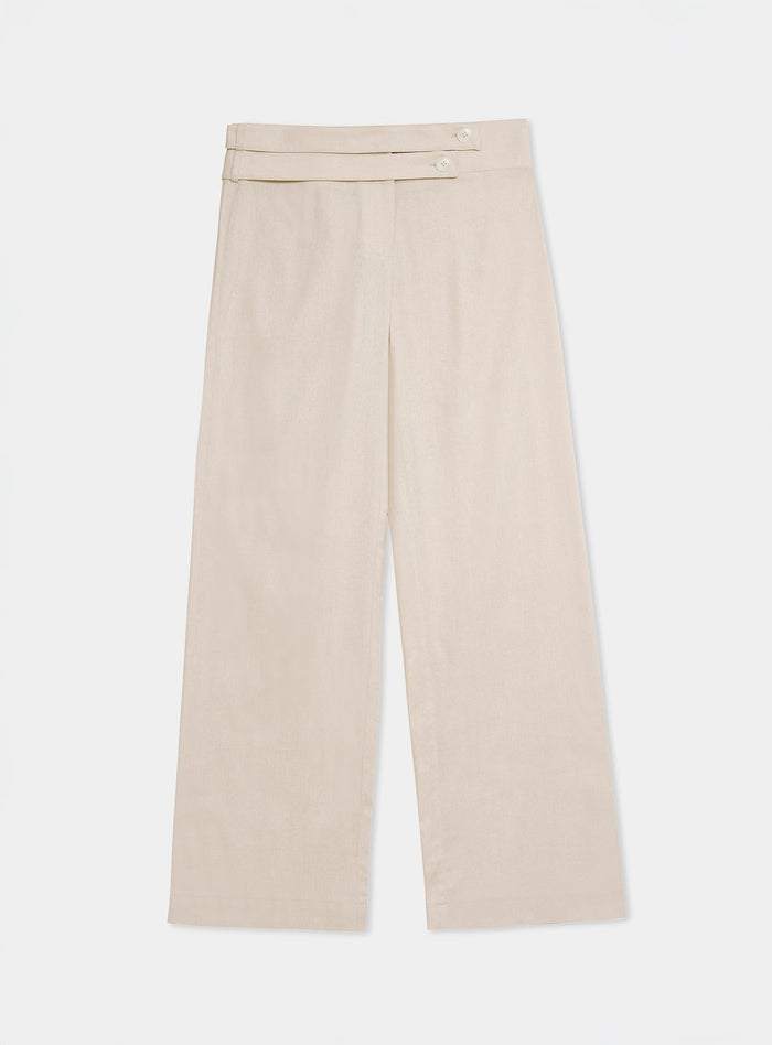 CAMILA ECRU LINEN PANTS