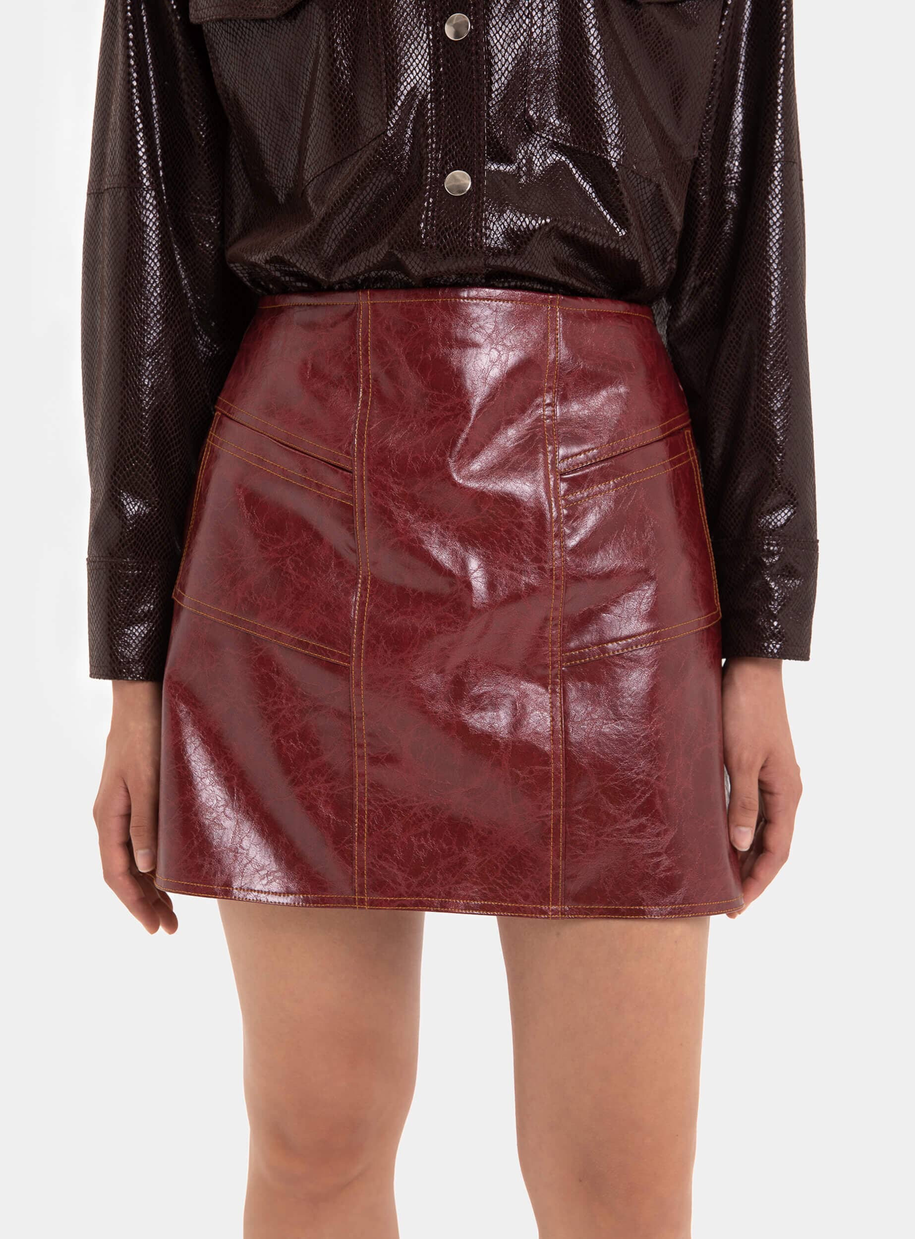 FRANKIE BURGUNDY SKIRT – LAAGAM - Main Image
