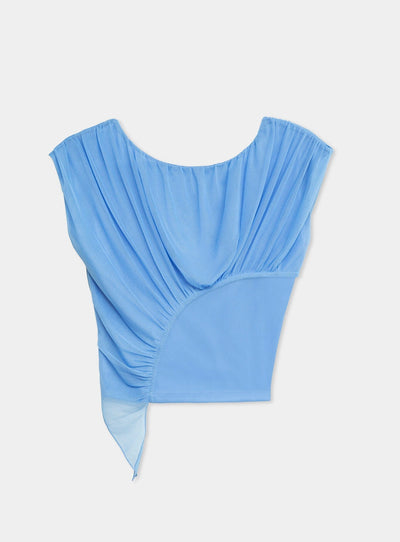 GEMINI BLUE DRAPED TOP
