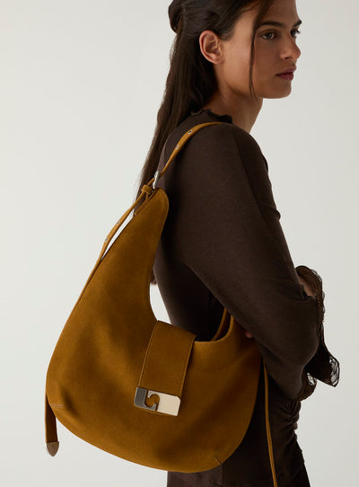 VIXEN CAMEL SUEDE BAG