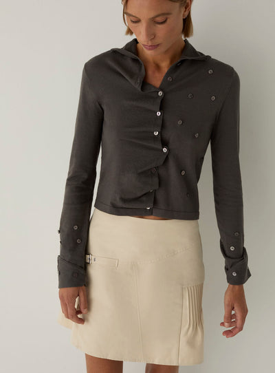 FIA GREY BUTTONED CARDIGAN