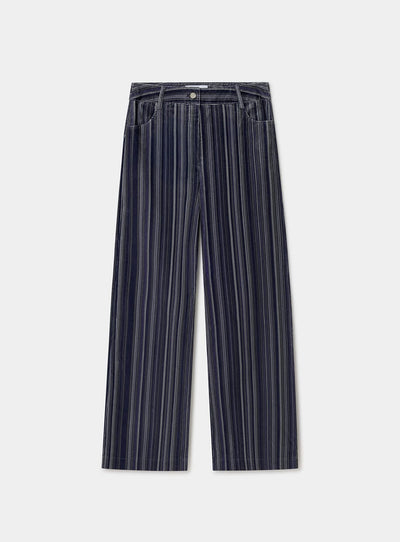 HOLLY BLUE CORDUROY STRIPED PANTS