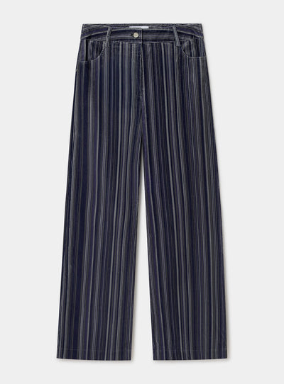 HOLLY BLUE CORDUROY STRIPED PANTS