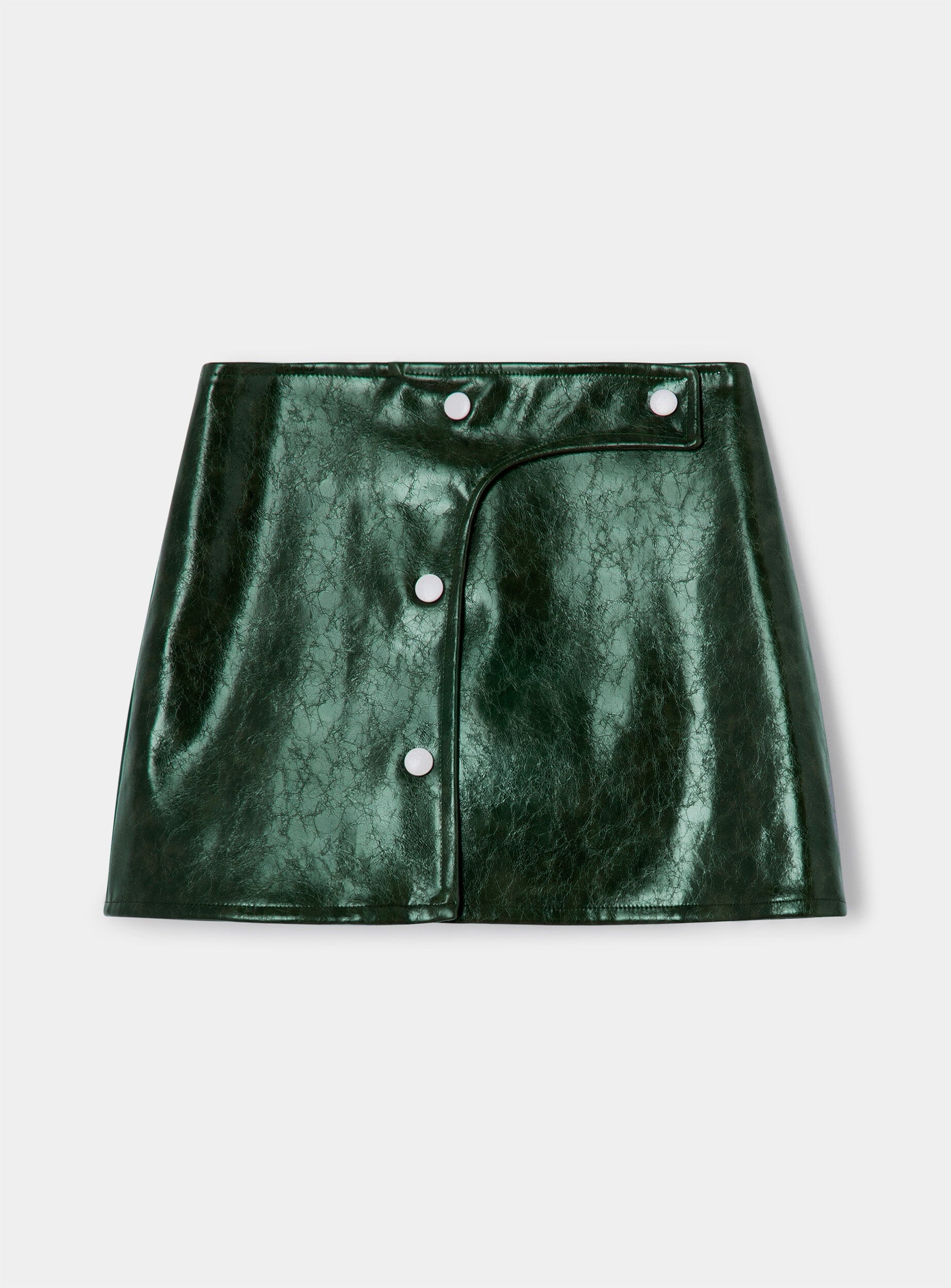 LENA GREEN FAUX LEATHER SKIRT LAAGAM