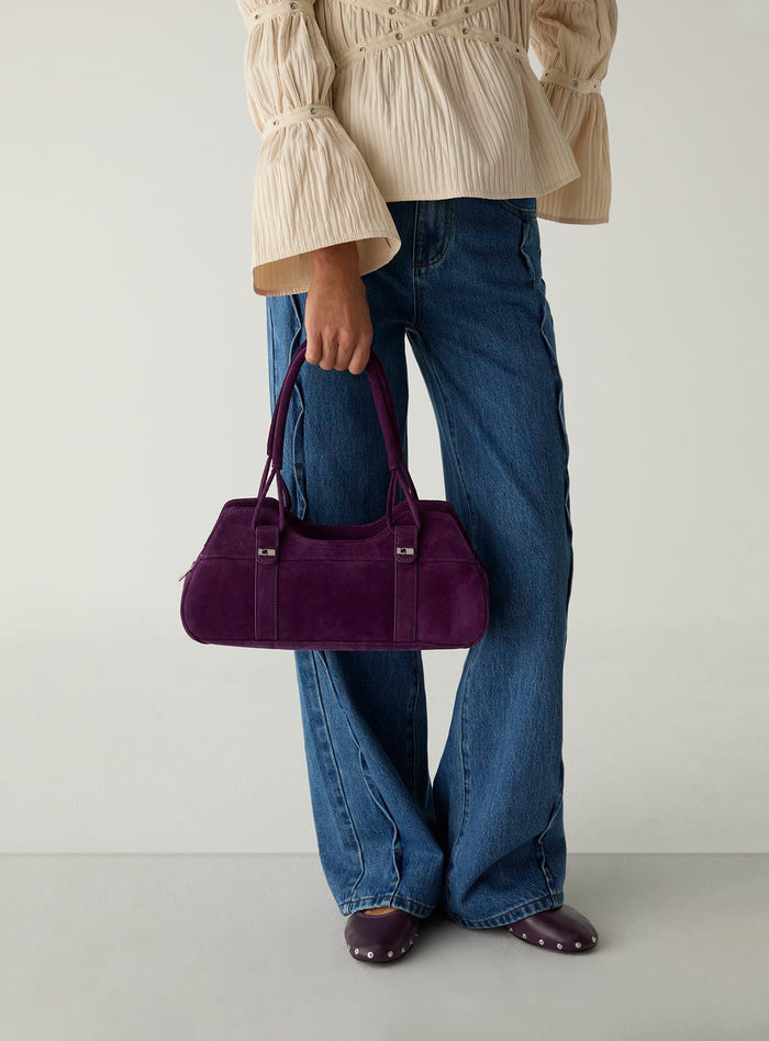 JANE AUBERGINE SUEDE BAG