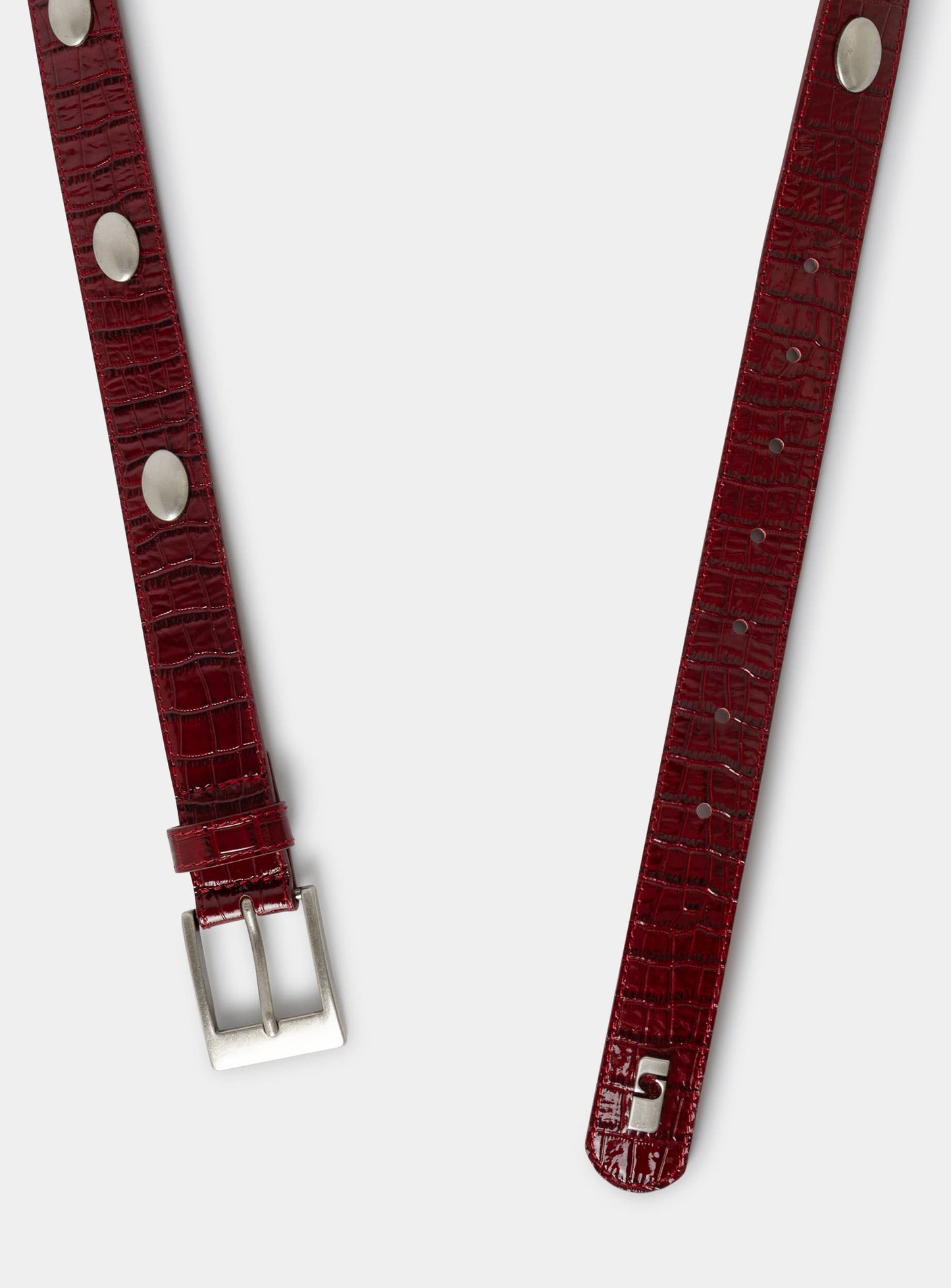 KEIRA STUDS RED LEATHER BELT