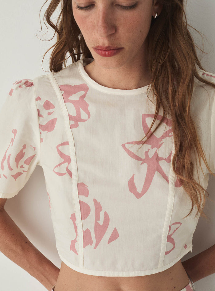 LUCILLE WHITE CROP TOP