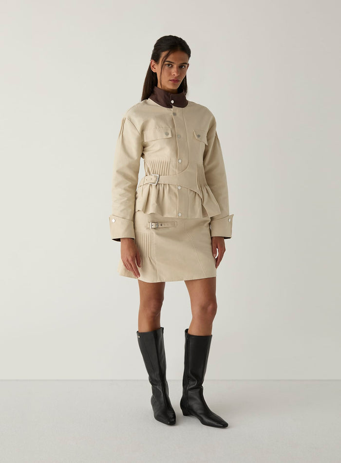 SOLACE ECRU SHORT SKIRT