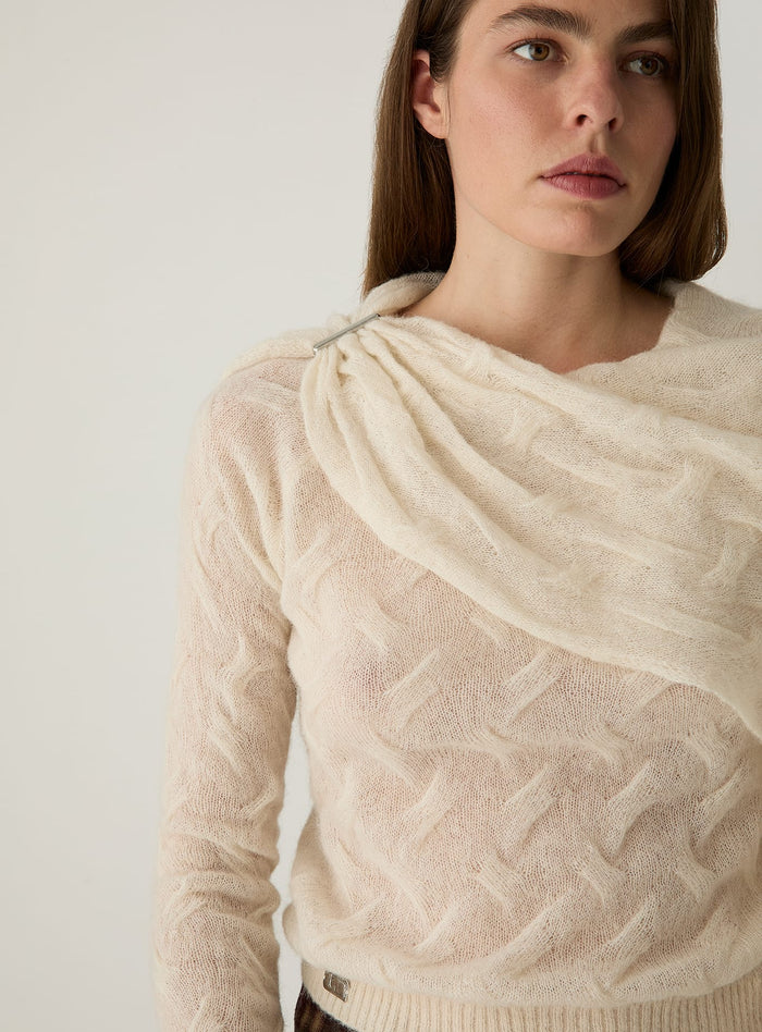 PARKER ECRU TEXTURED KNIT