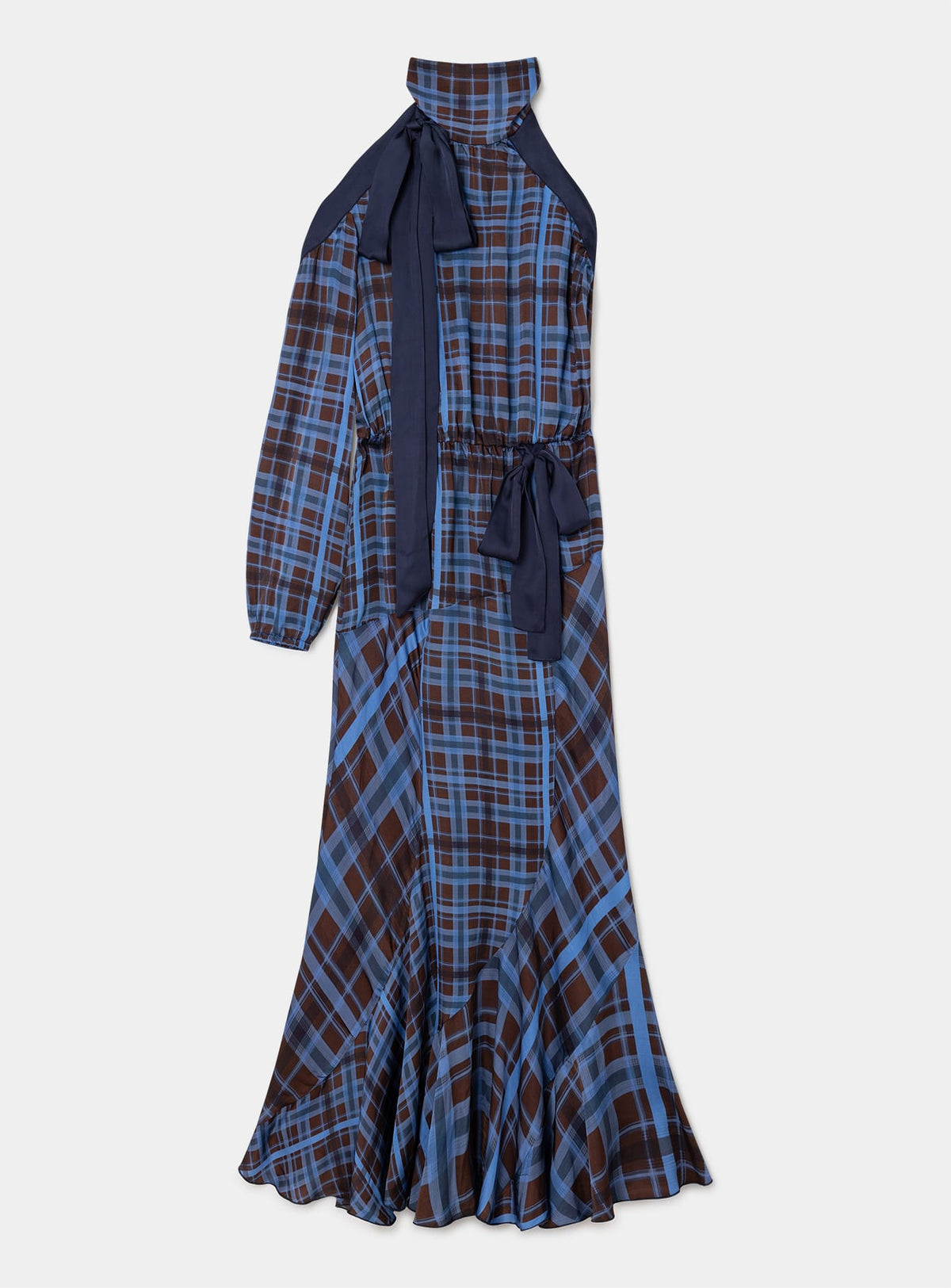 PEARL BROWN SQUARED LONG DRESS