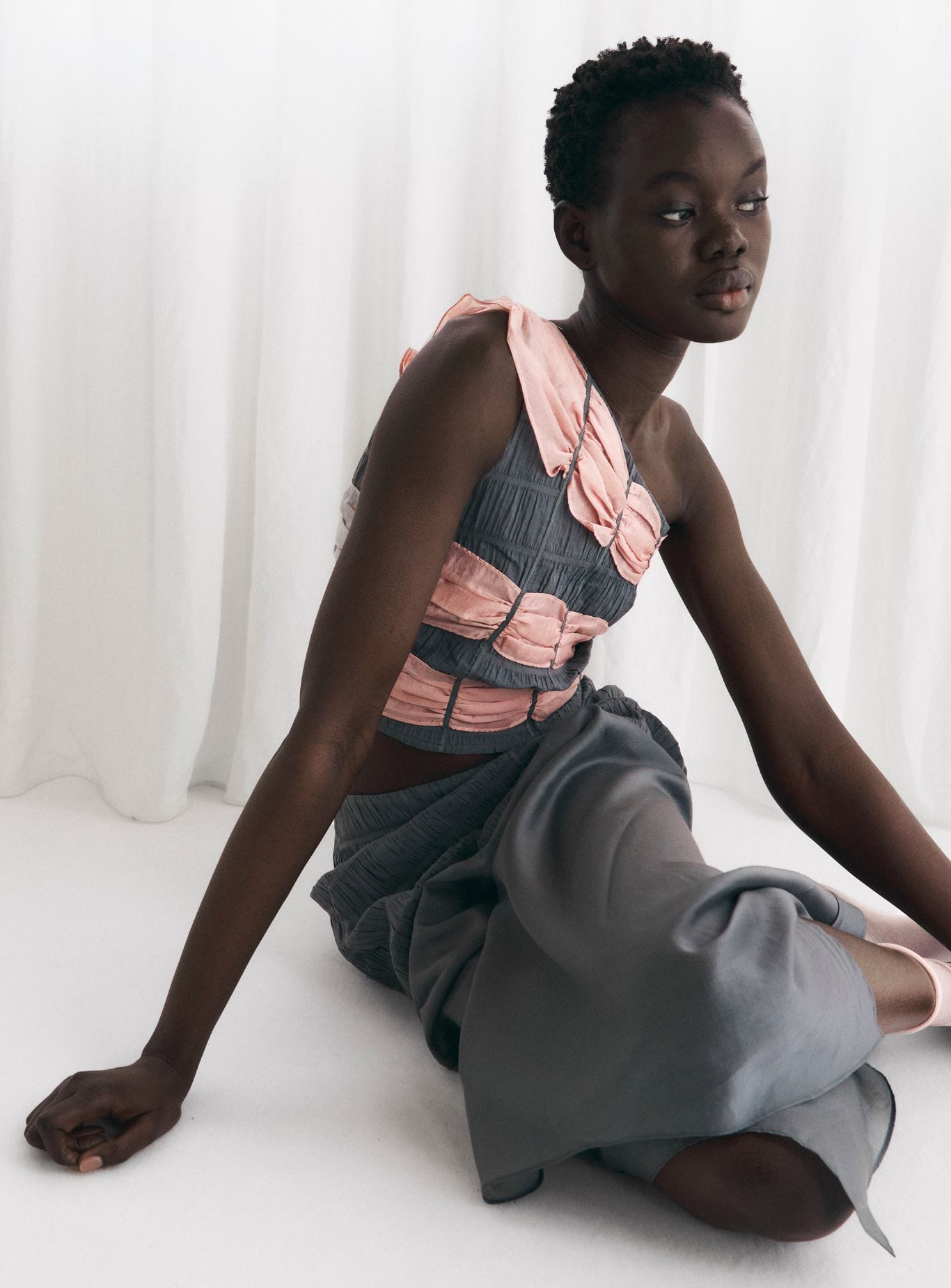 RAMY GREY TEXTURED SKIRT