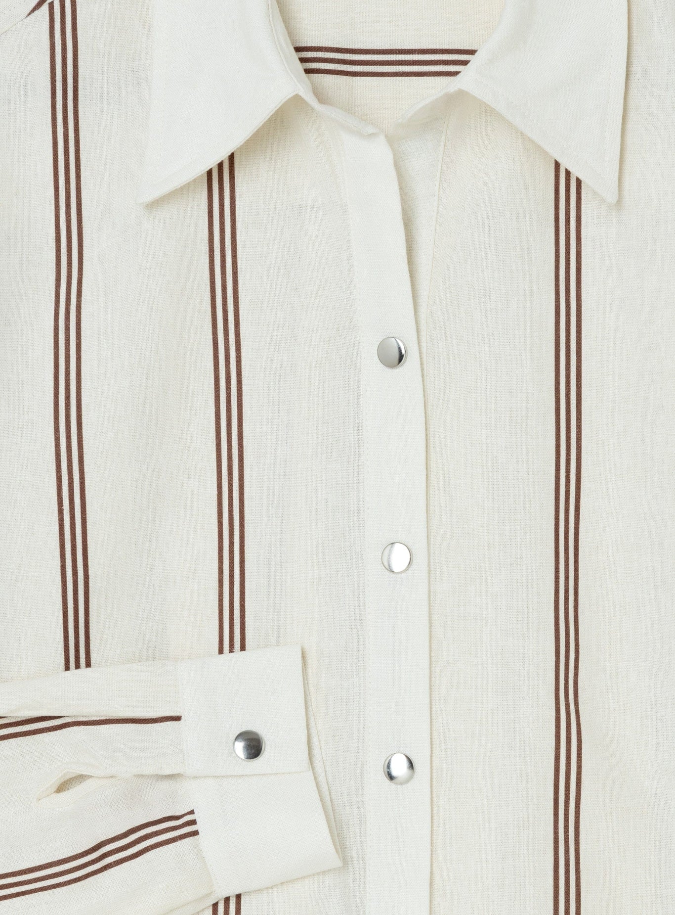 SAGA BROWN STRIPED PLEATED SHIRT