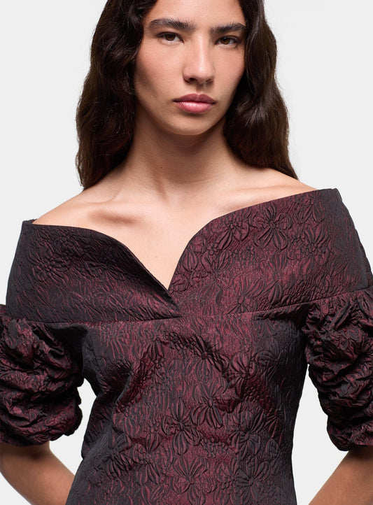 DANIELLE BURGUNDY SHORT DRESS