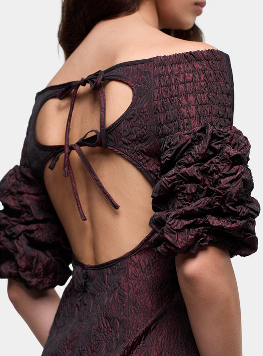 DANIELLE BURGUNDY SHORT DRESS