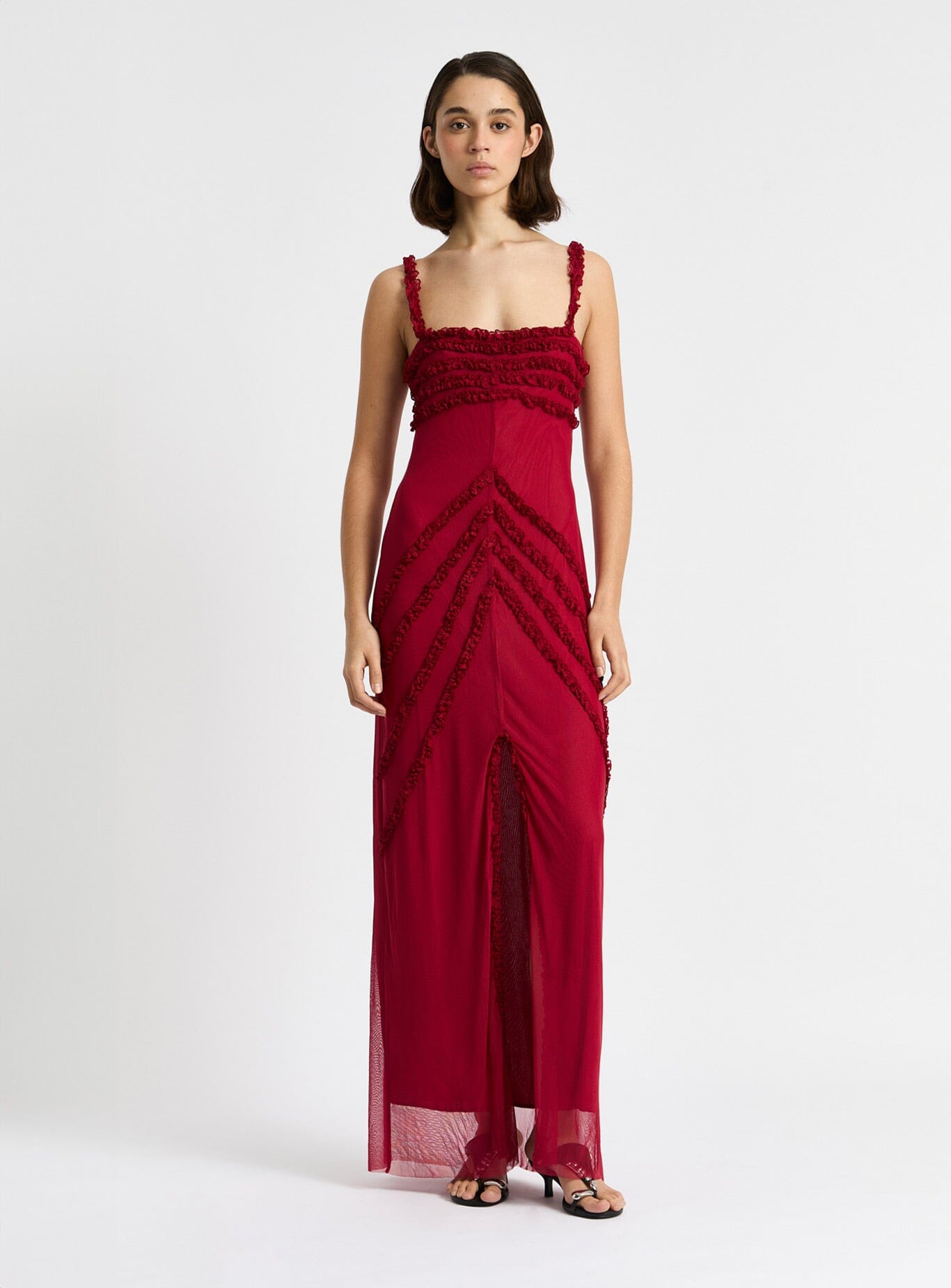 ARABELLA BURGUNDY DRESS