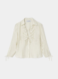 ARWEN ECRU RUCHED BLOUSE