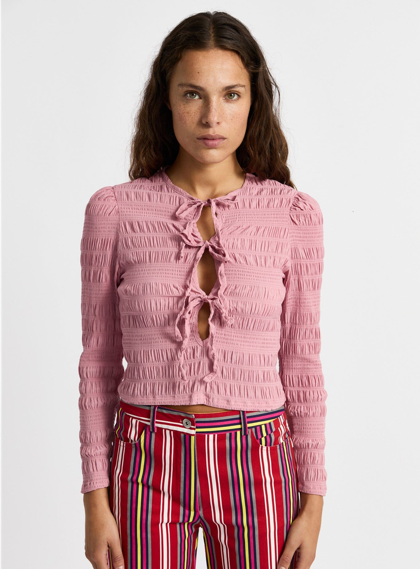 BABET PINK TEXTURED BLOUSE