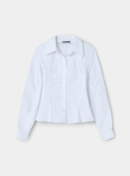 BELLEVILLE WHITE RUCHED SHIRT