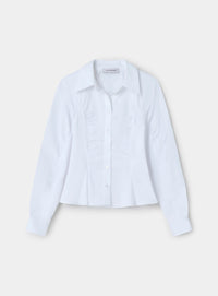 BELLEVILLE WHITE RUCHED SHIRT
