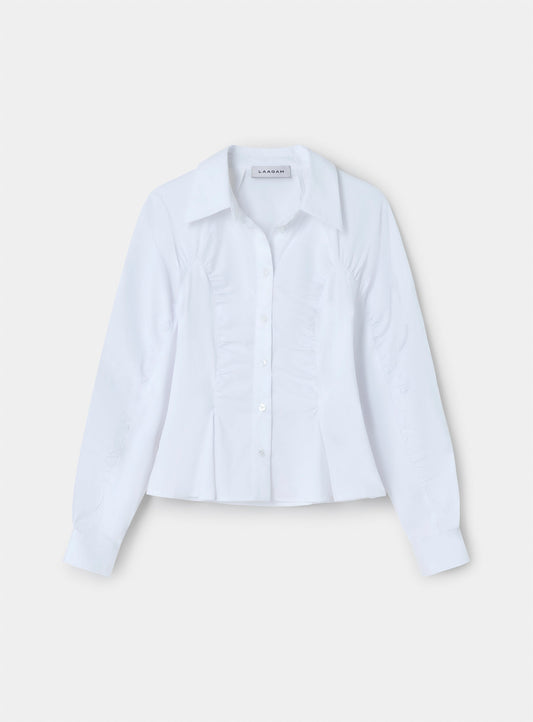 BELLEVILLE WHITE RUCHED SHIRT