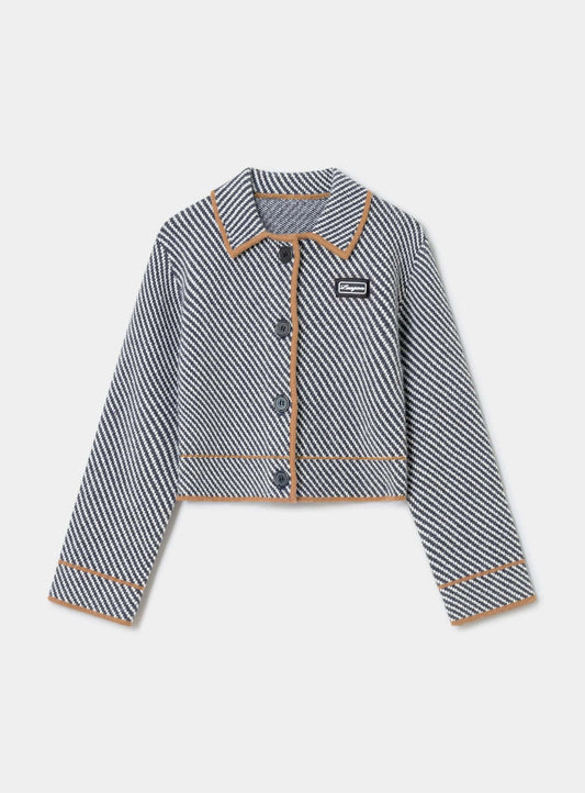 BEVERLY GREY STRIPED CARDIGAN