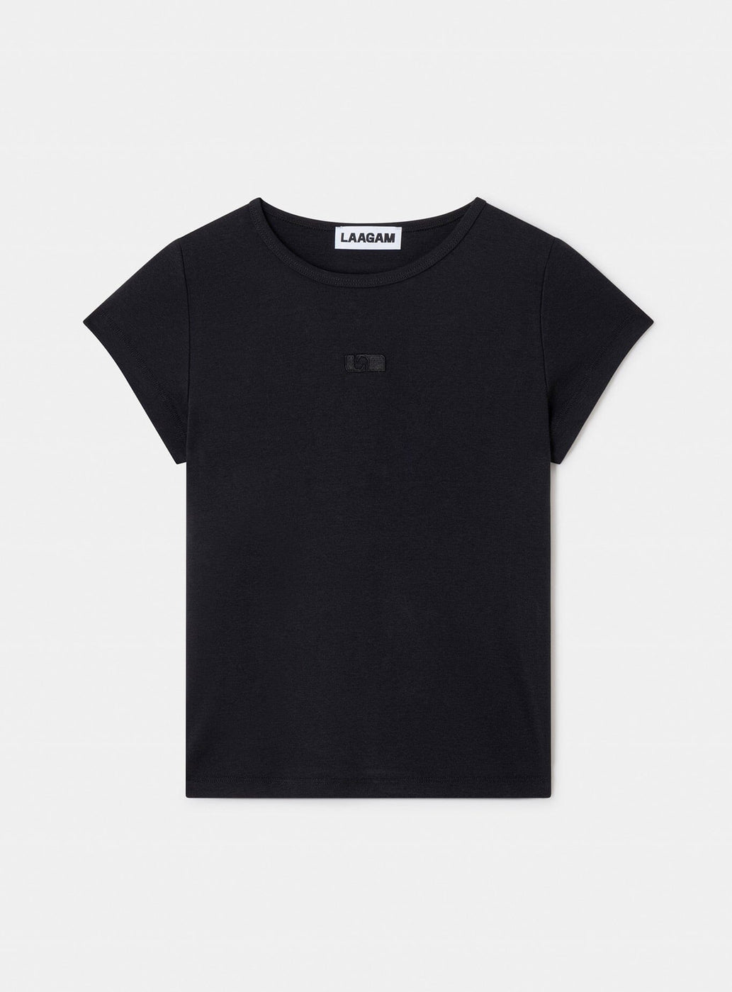 BLACK EMBROIDERED LOGO T-SHIRT