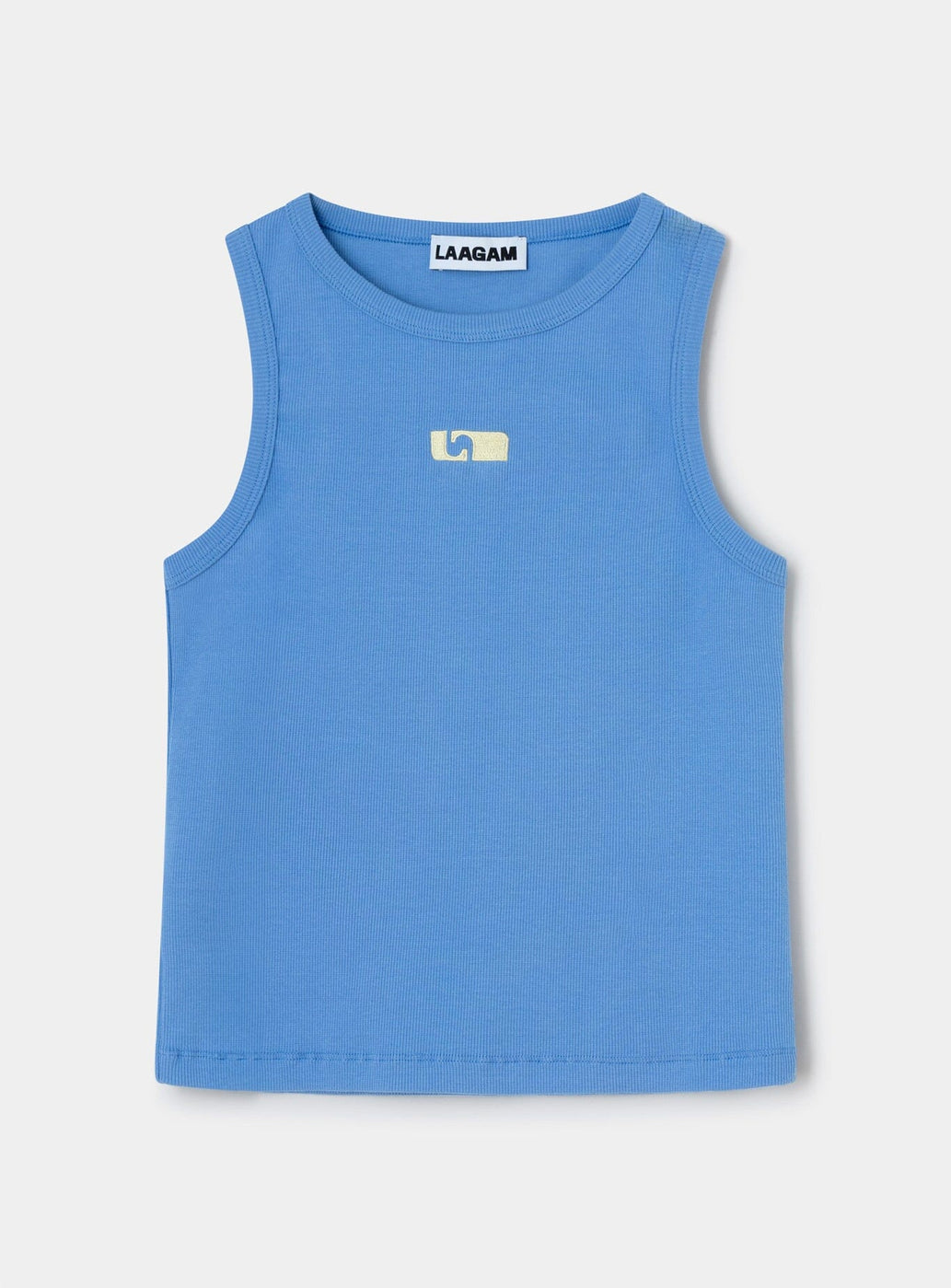 BLUE EMBROIDERED LOGO TANK TOP