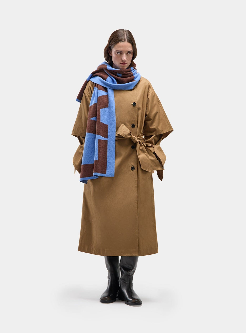 DAMSON BLUE LOGO SCARF