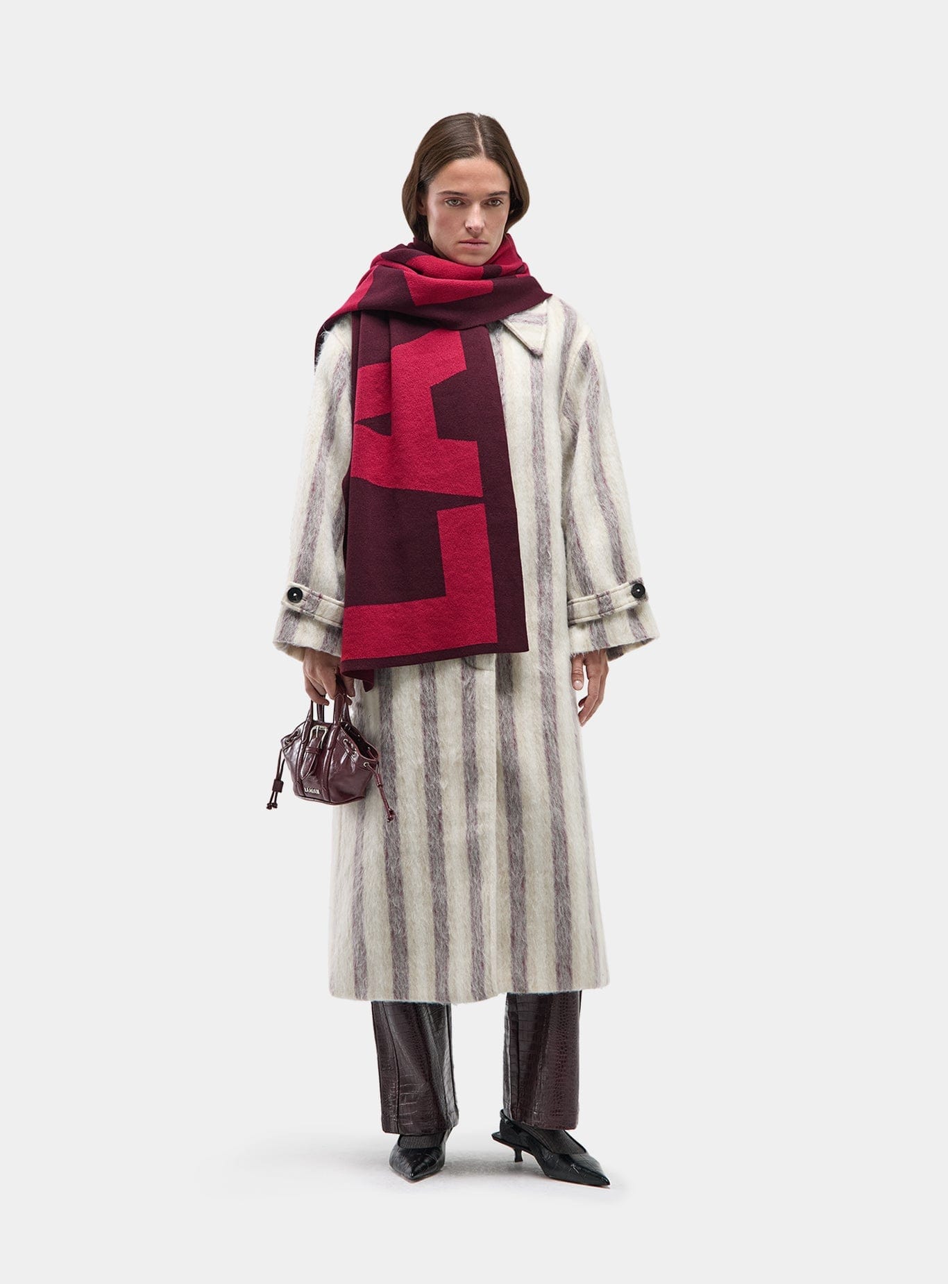 DAMSON PLUM LOGO SCARF