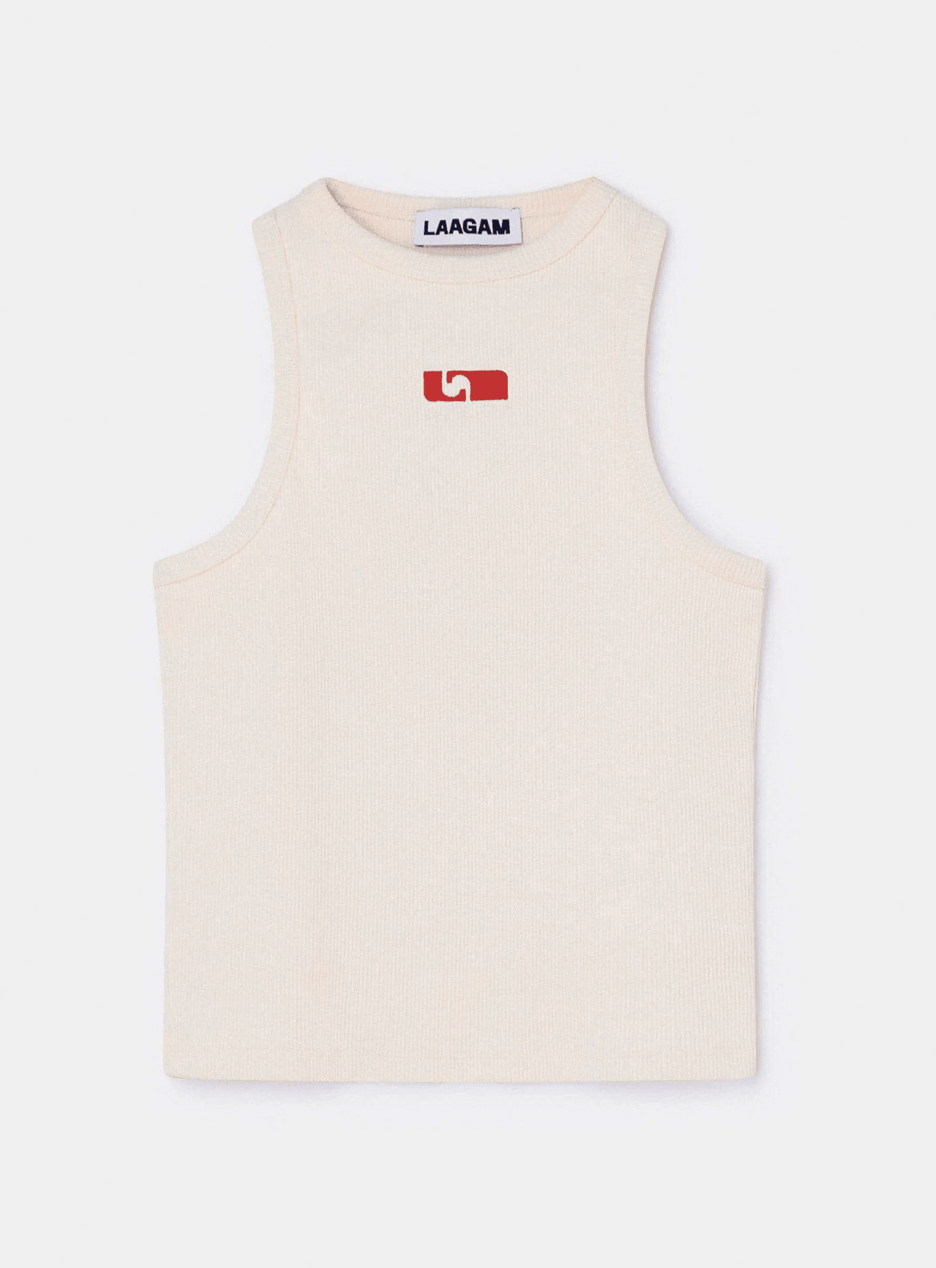 ECRU EMBROIDERED LOGO TANK TOP