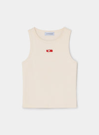 ECRU EMBROIDERED LOGO TANK TOP